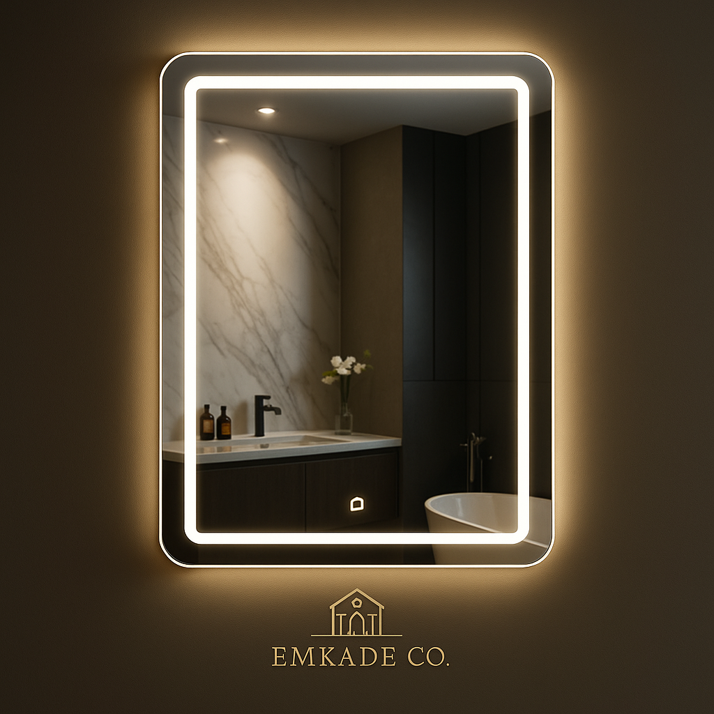 LED Smart Bathroom Mirror – Dimmable Touch + Anti-Fog